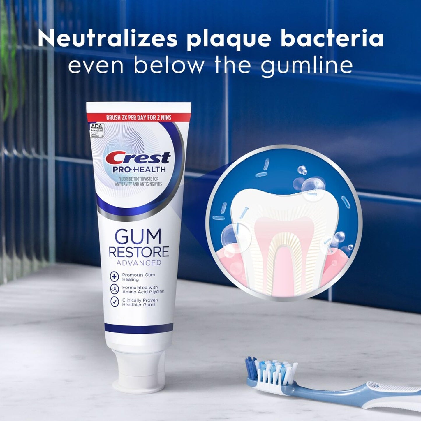 Crest Pro-Health Advanced Gum Care Toothpaste, Whitening, 4.8 Oz Large Size (Pack of 3)
